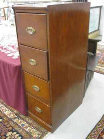 Appraisal: Antique Oak Filing Cabinet four drawer