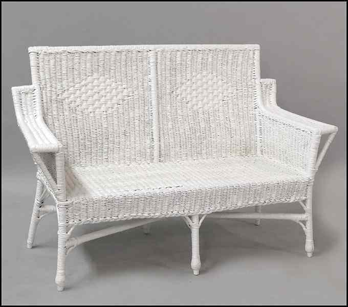 Appraisal: EARLY TH CENTURY WICKER SUITE Comprising a settee '' x