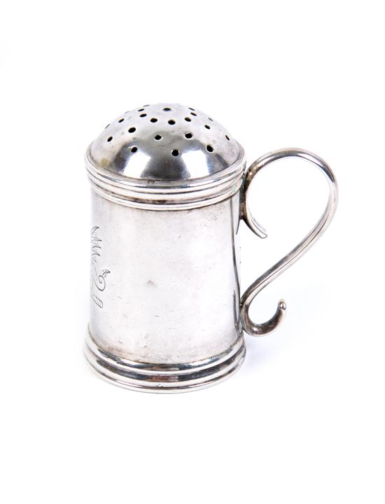 Appraisal: An Irish Sterling Silver Pepper Shaker Dublin Height inches