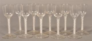 Appraisal: Ten Cotton Twist Stem Flint Wine Glasses Set of Ten