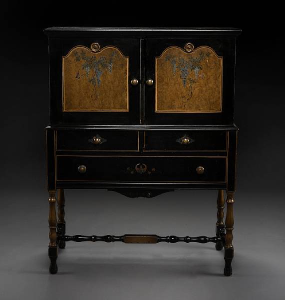 Appraisal: A William and Mary style painted cabinet second quarter th