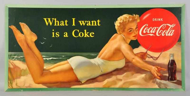 Appraisal: Large Coca-Cola Horizontal Poster s Popular poster with nice overall