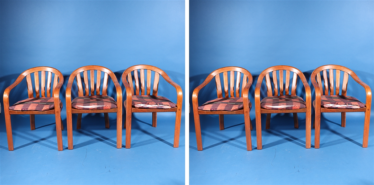 Appraisal: Group of six American wooden chairs with cushions chairs in