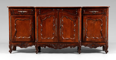 Appraisal: Provincial Louis XV sideboard fruitwood with two dovetailed drawers and