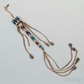 Appraisal: Apache Beaded Hide Awl Case c last quarter th century