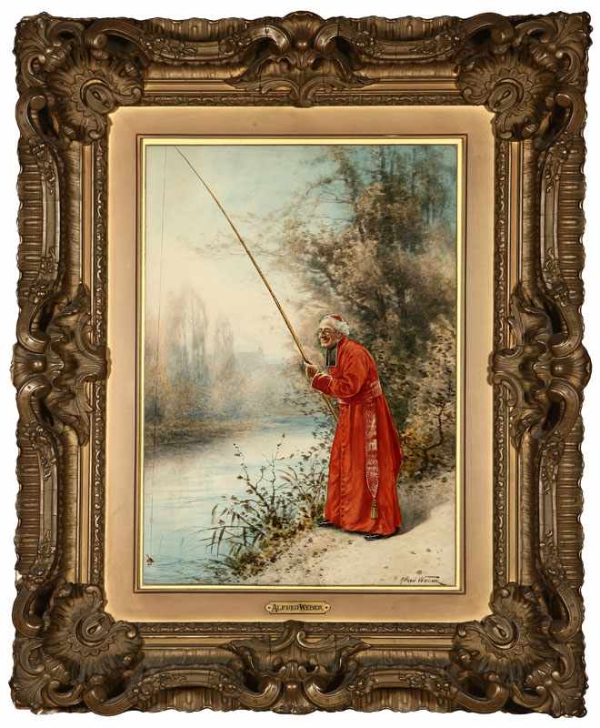 Appraisal: Alfred C Weber - French Cardinal Fishing