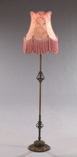 Appraisal: American Late Victorian Brass and Iron Floor Lamp ca the