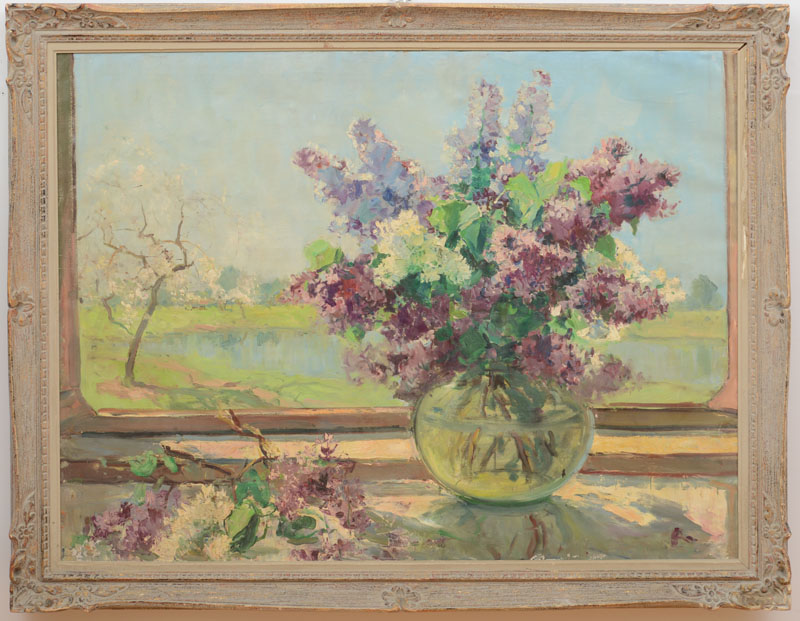 Appraisal: GEORGES LAPCHINE - LILAS LILACS Oil on canvas signed 'G