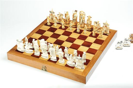 Appraisal: IVORY CHESS SET China th century Full chess set with