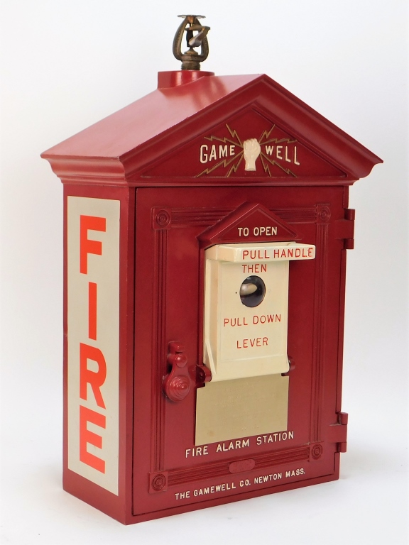 Appraisal: GAMEWELL CAST IRON FIRE ALARM STATION BOX Massachusetts th CenturyRed