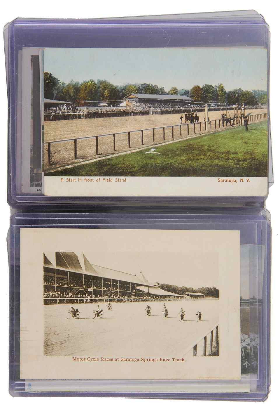 Appraisal: TOPICAL HORSE RACING IN SARATOGA SPRINGS early th Century postcards