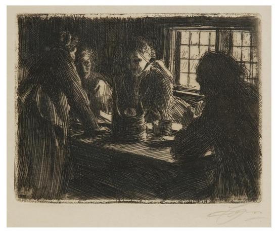 Appraisal: Anders Zorn - Bridesmaids print Etching and drypoint Signed in