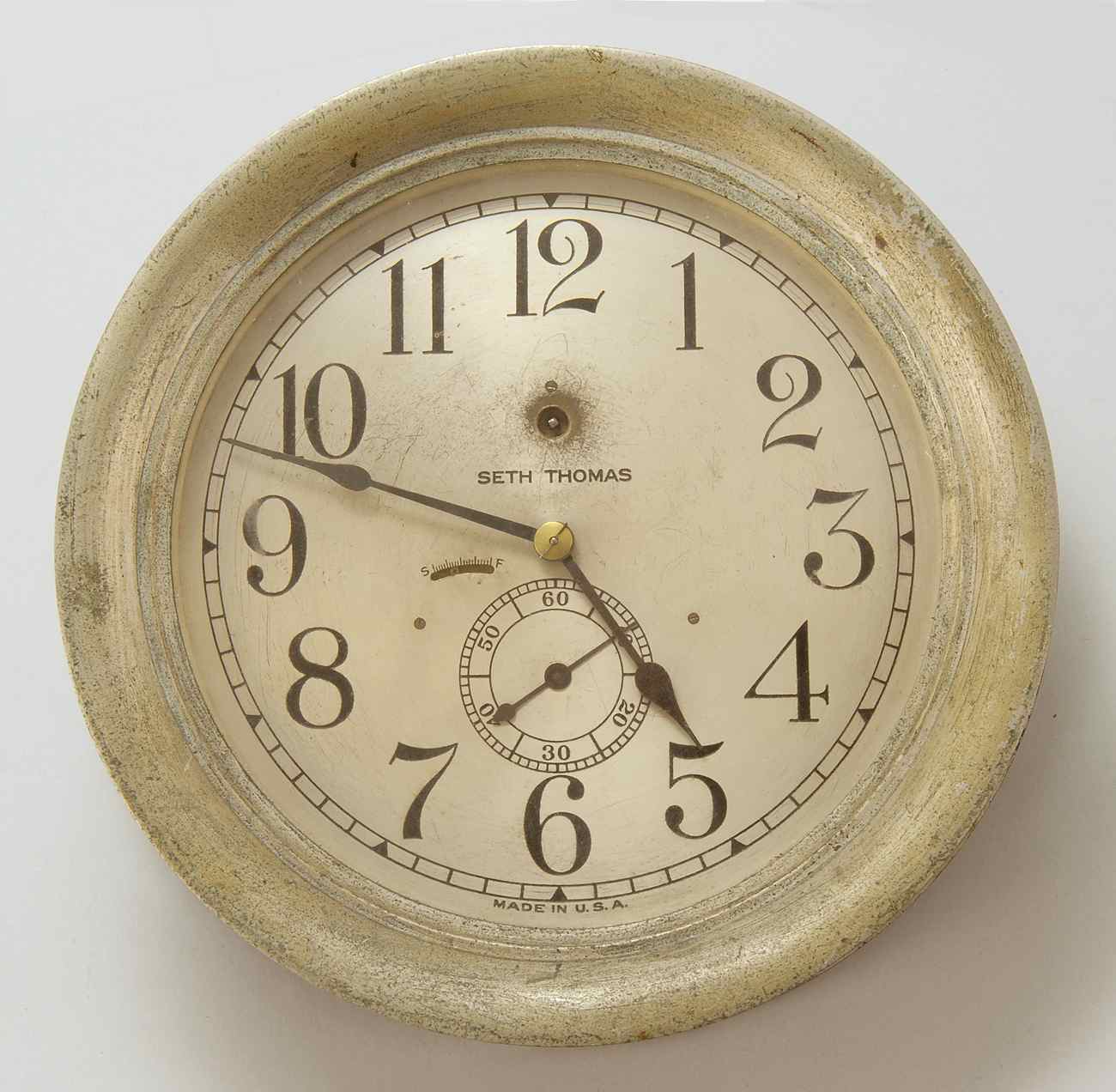 Appraisal: SETH THOMAS BRASS SHIP'S CLOCK Diameter of face