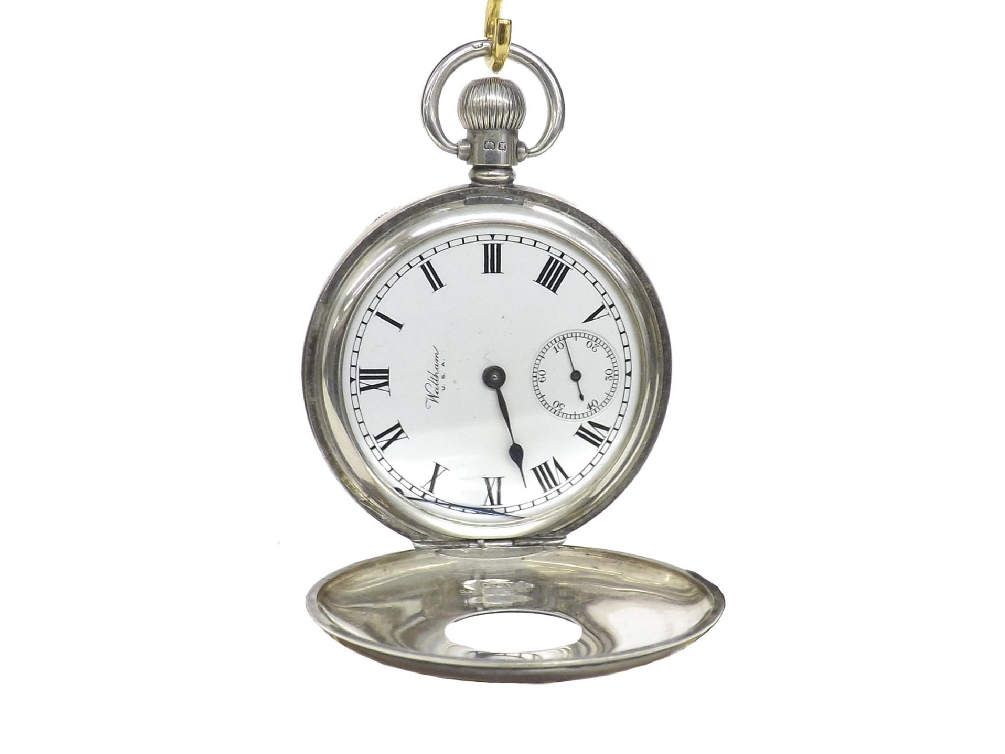 Appraisal: Waltham silver lever half hunter pocket watch Birmingham with Jubilee