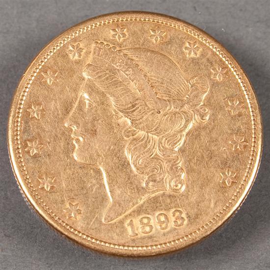 Appraisal: U S Coronet type gold Double Eagle S EF-