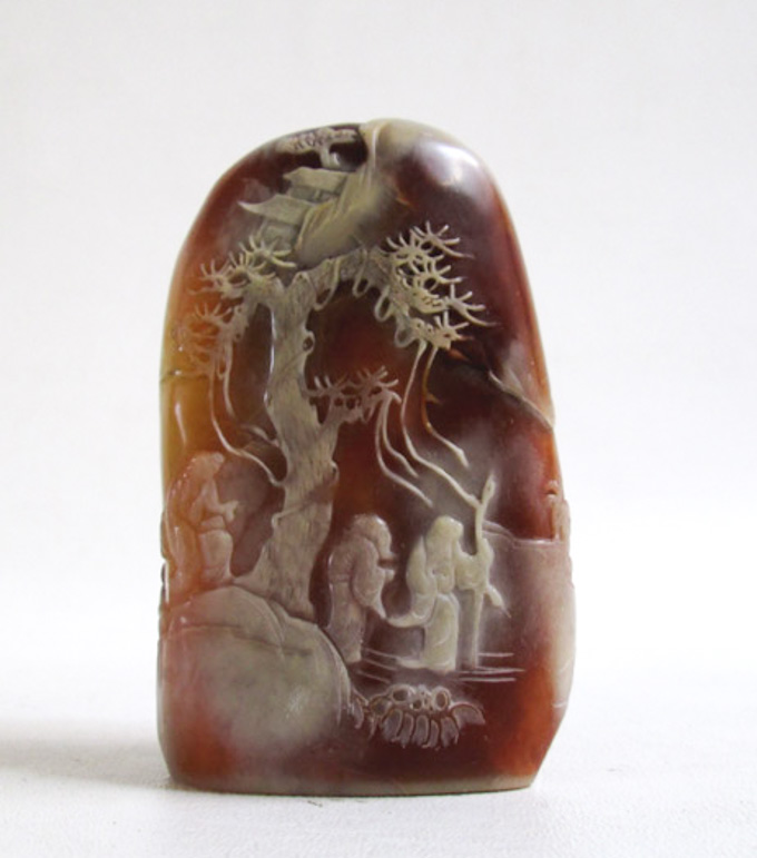 Appraisal: CHINESE TIANHUANG STONE CARVING Fujian Province Eastern China a cameo-carved