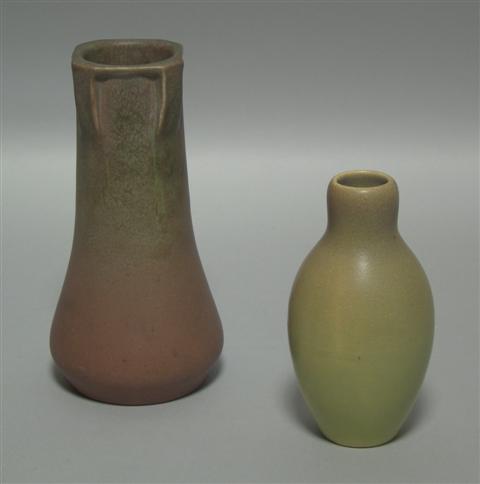 Appraisal: TWO ROOKWOOD MATTE GLAZED VASES Impressed E date with tapering