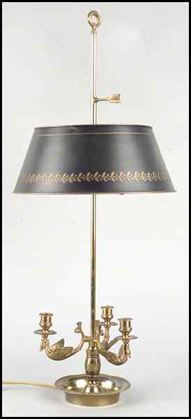 Appraisal: CHAPMAN BOUILLOTTE LAMP With a tole shade Height '' Condition