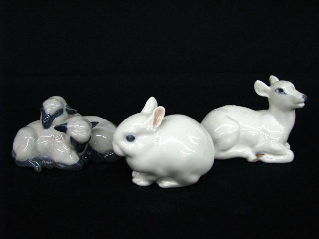 Appraisal: Three Royal Copenhagen animal figurines including Rabbit flake on ear