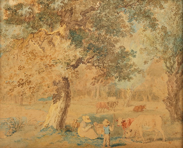 Appraisal: AN EARLY TH CENTURY ENGLISH WATERCOLOUR depicting a pastoral scene