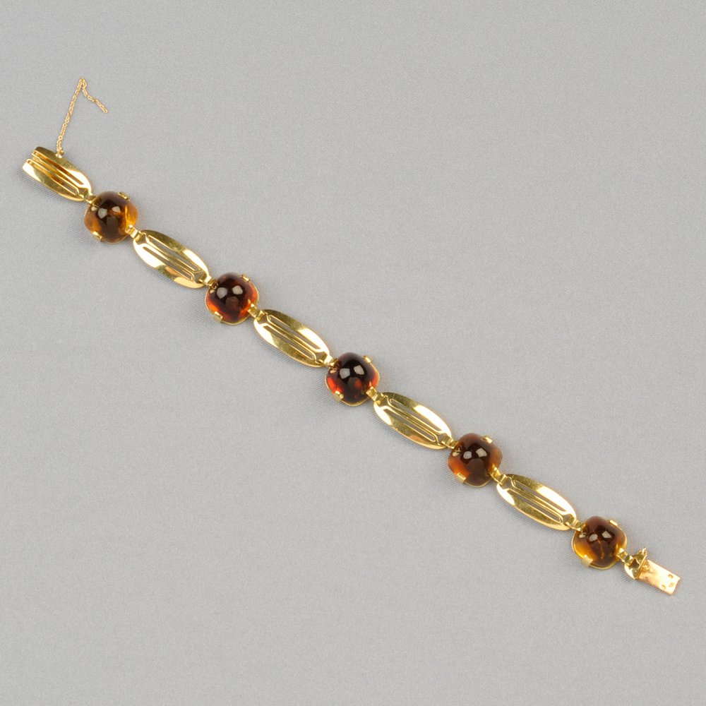 Appraisal: kt Gold and Citrine Bracelet France set with five high-domed