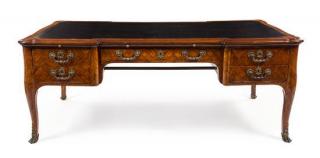 Appraisal: A Louis XV Style Kingwood and Parquetry Bureau Plat Height