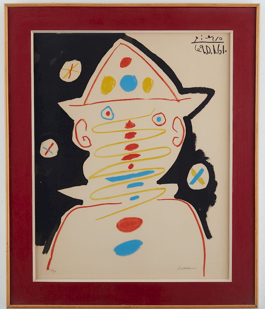 Appraisal: After Pablo Picasso Clown Lithograph After Pablo Picasso - Offset