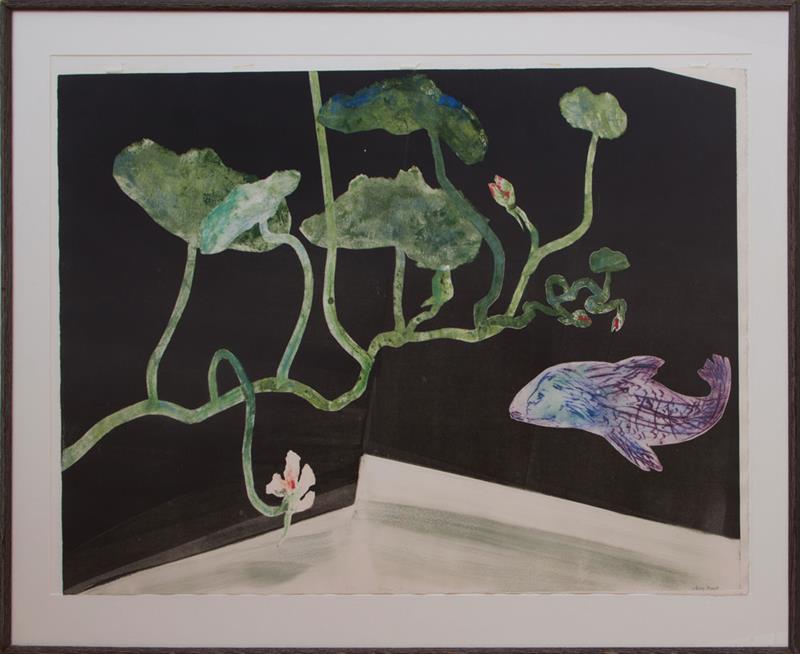 Appraisal: MARY FRANK B UNTITLED Etching and aquatint in colors on