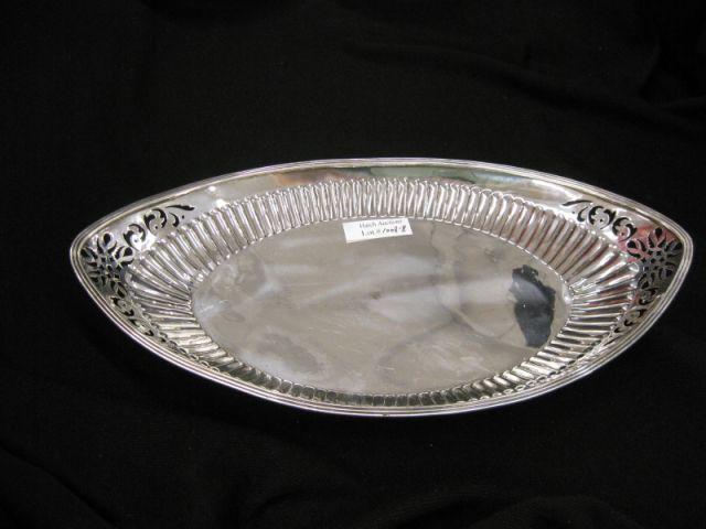 Appraisal: Gorham Sterling Silver Bread Tray ribbed design openwork ends x