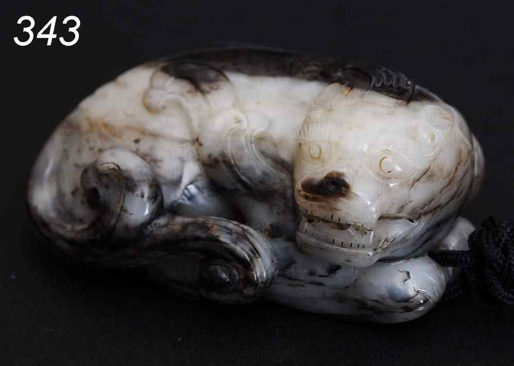 Appraisal: Chinese Carved Jade Dog '' long