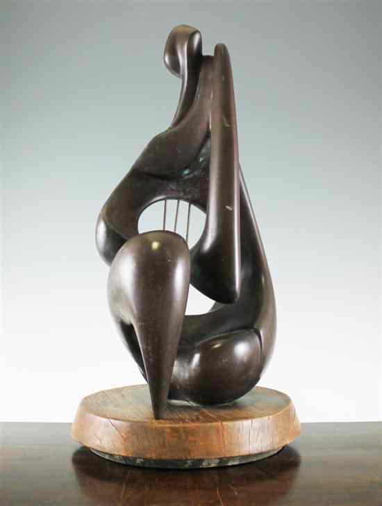 Appraisal: Victor Halvani bronze 'David Playing Harp' signed and numbered in