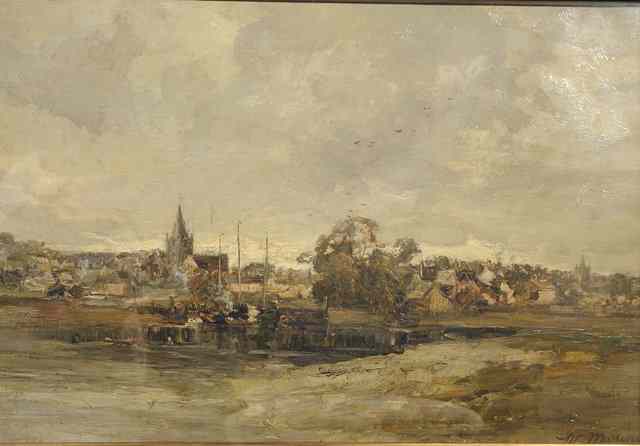 Appraisal: William Mouncey - 'Early Morning Kircudbright' signed also inscribed with