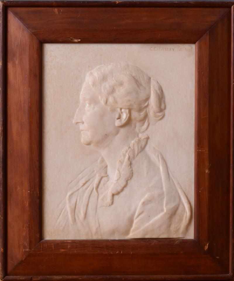 Appraisal: C CALVERLEY PROFILE OF A LADY Marble signed and dated