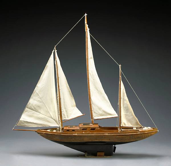 Appraisal: A wooden model of a sloop th century length ft