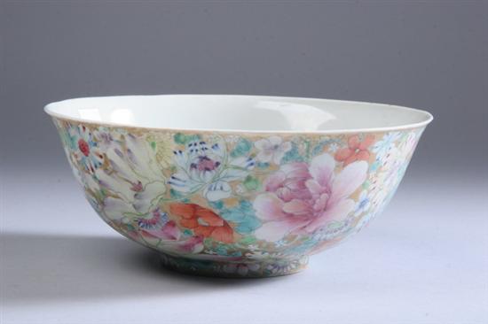 Appraisal: CHINESE FAMILLE ROSE PORCELAIN BOWL Qianlong mark th century Mille