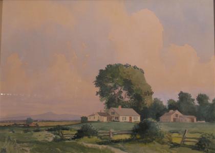 Appraisal: ROBERT WESLEY AMICK american - FARMHOUSE IN COUNTRYSIDE Signed bottom