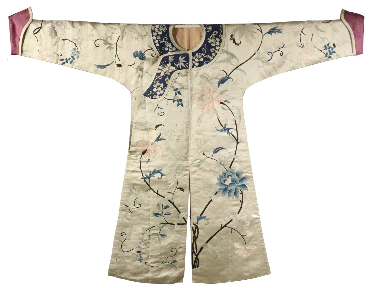 Appraisal: EMBROIDERED CHINESE ROBE Early th c Chinese Embroidered Silk Robe