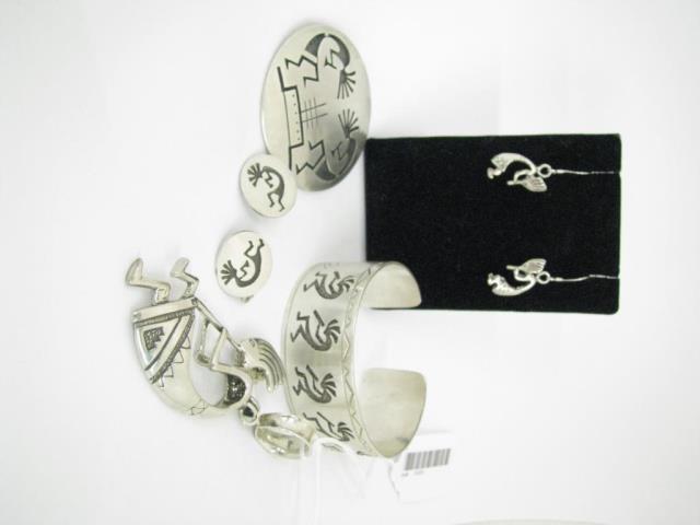 Appraisal: Group of silver Kokopelli jewelry including a signed T A