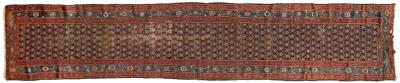 Appraisal: Persian runner rows of boteh on dark blue ground ft