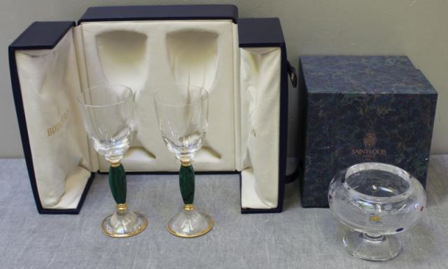 Appraisal: Boucheron St Louis France Glass Lot Includes a pair of