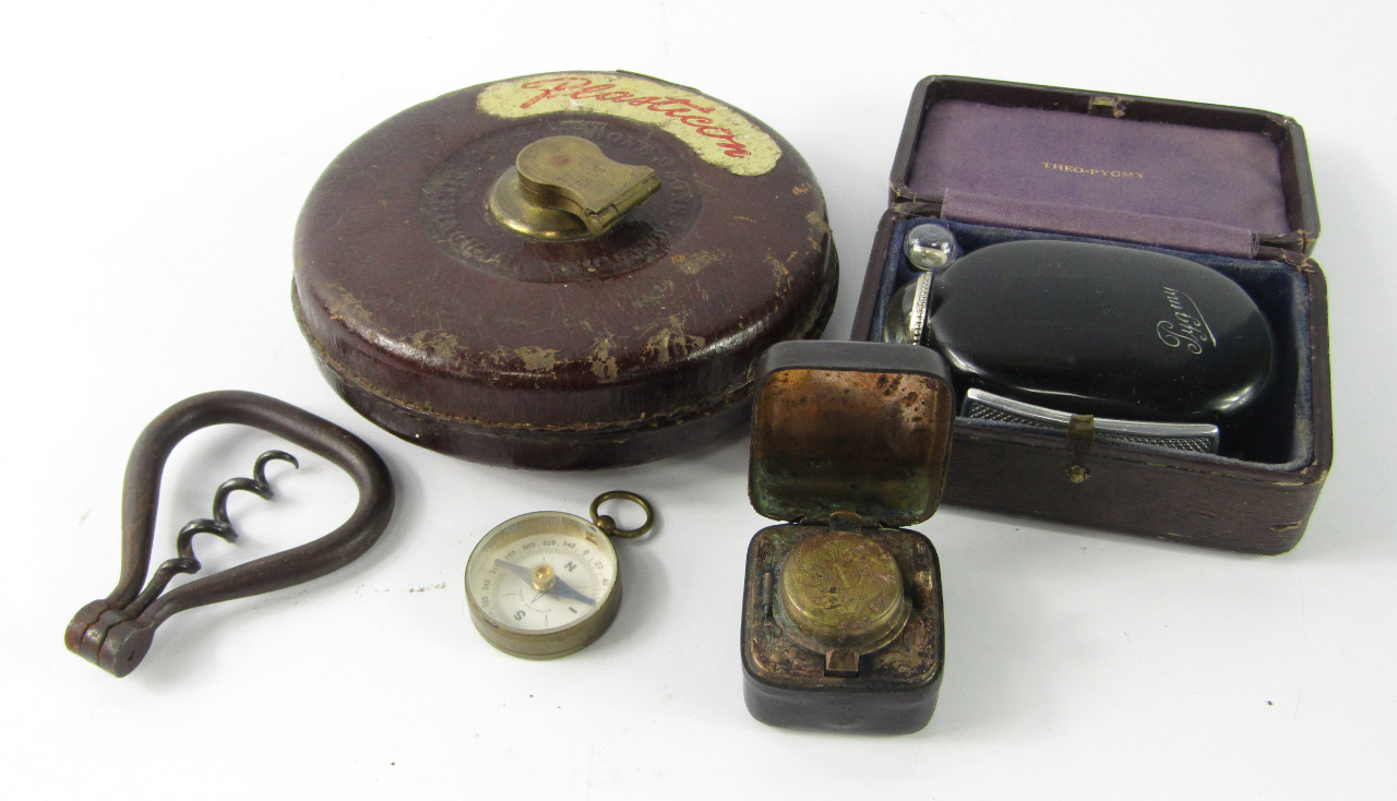 Appraisal: A French Theo-Pygmy torch John Bone Sons Plasticom tape measure