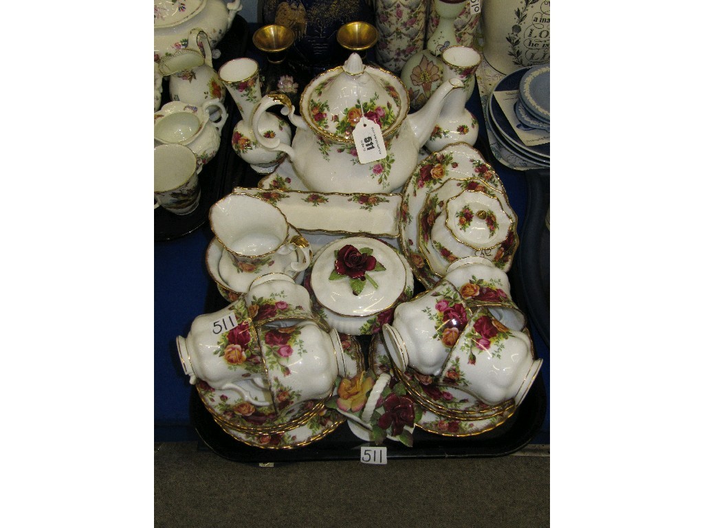 Appraisal: Tray lot of assorted Royal Albert Old Country Roses teawares