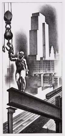 Appraisal: LOUIS LOZOWICK Above the City Lithograph x inches full margins