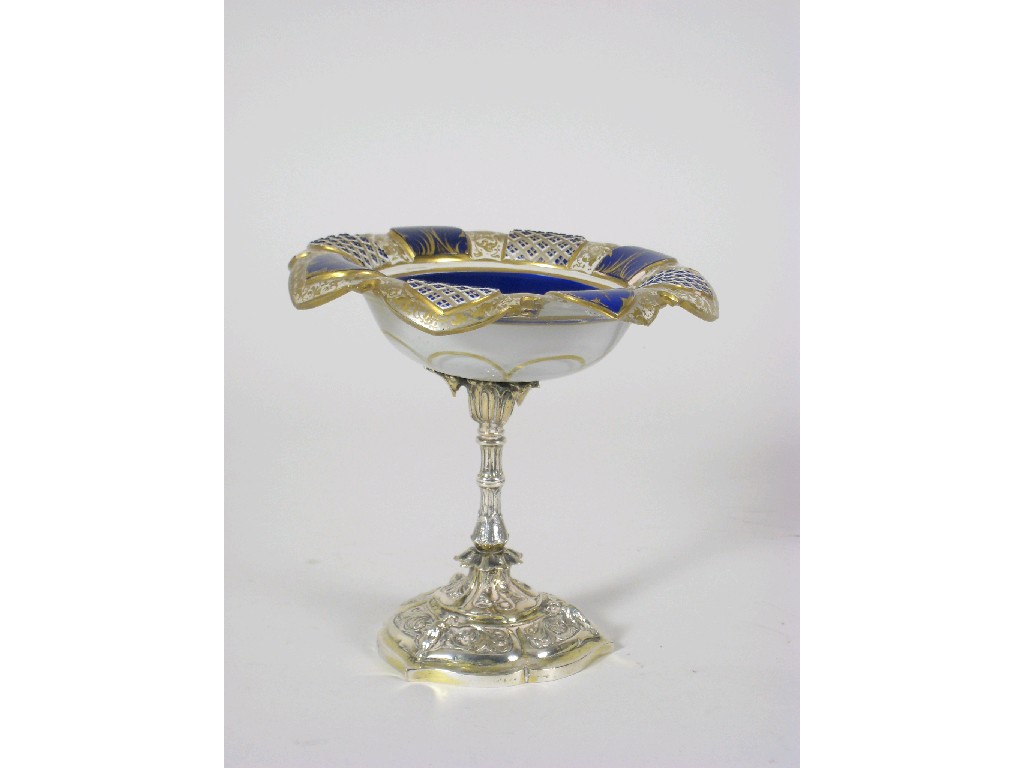 Appraisal: A th Century Continental silver gilt mounted small Tazza with