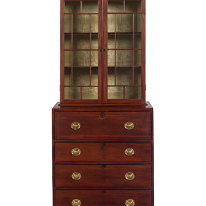 Appraisal: A George III Style Mahogany Secretary Bookcase th Century Height