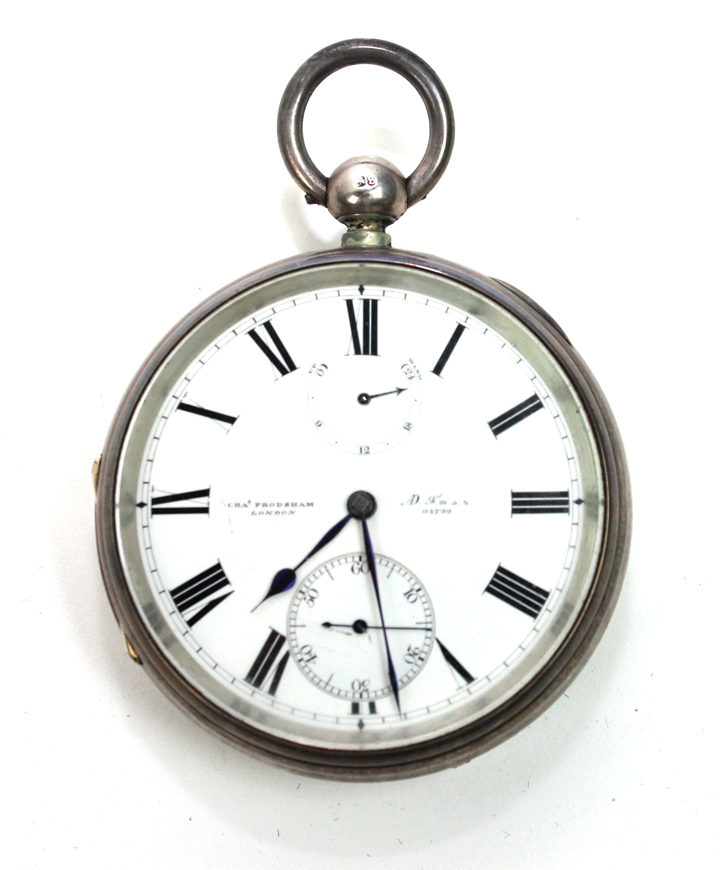 Appraisal: A gentleman's silver cased openfaced pocket chronometer the gilt fusee