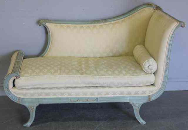 Appraisal: French Style Painted Recamier From a Huntington NY location Dimensions