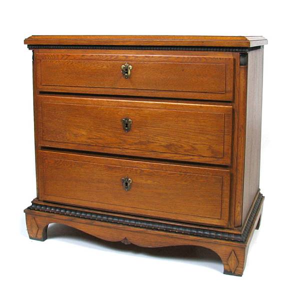 Appraisal: An oak chest of drawers height in width in depth