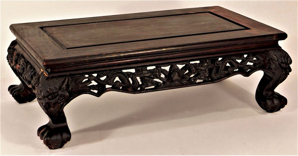 Appraisal: Chinese Carved Hardwood Dragon Altar Table Stand China th Century