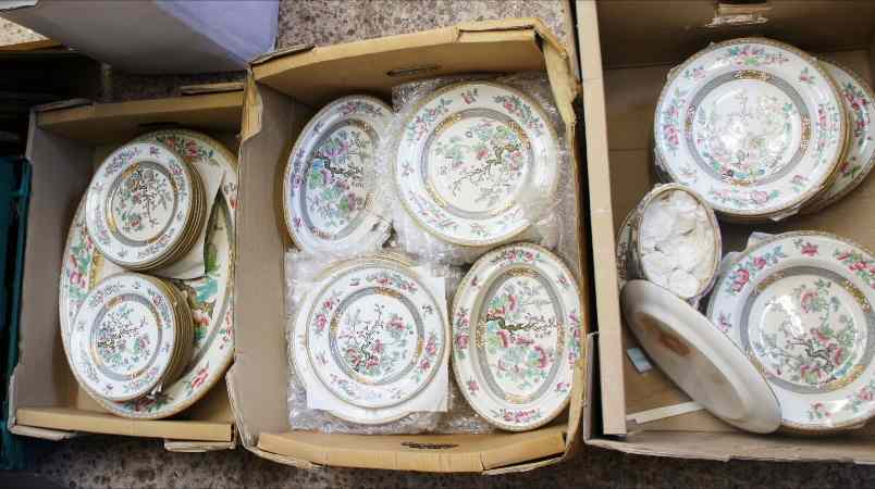 Appraisal: Large Minton Indian Tree Dinner Service comprising Large Oval Platters